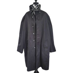 William Wallace Thinsulate Removable Zipped Lining Black Mens Trench Coat 44R.
